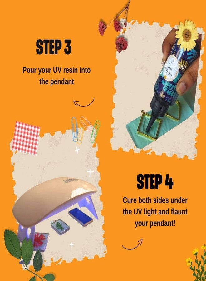 Kitsters DIY UV Resin Pendant Kit | Mothers Day Gift Ideas | 5-10 Aesthetic Jewellery - Necklace - Bracelet - Locket | Epoxy Resin with Moulds | Birthday Gifting | Gifts for Mothers - Image 5